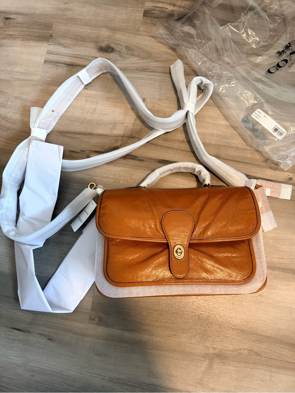 Coach Metropolitan 31 Crossbody Bag in Saddle Brown and Cream